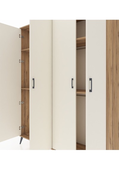 Hyperion Gardrop 4 Raflı 4 Kapaklı 4 Askılı 176x44x221 Çam-aytaşı/çam Aytaşı/çam