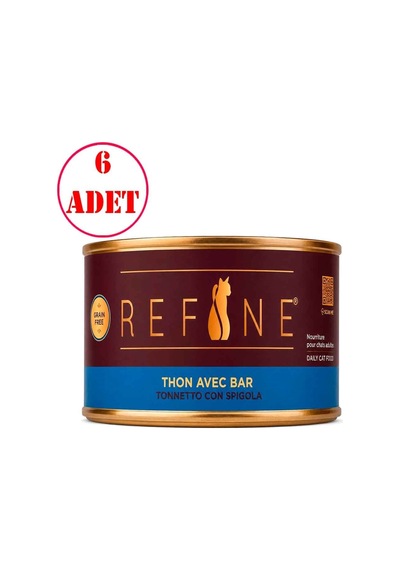 Refine Kedi Konservesi Levrekli Ve Ton Balıklı 85 Gr 6 Ad