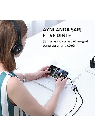 Type-c To 2 Type-c Kulaklık Ve Şarj Dönüştürücü Diğer