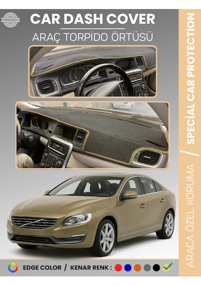 Volvo S60 2011-2017 Torpido Örtüsü Ön Göğüs Koruma Torpido Koruma Tam Uyum Araca Özel Uv Koruma - 831 Stiloto