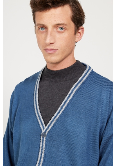 AC&Co / Altınyıldız Classics Erkek Indıgo-grı Melanj Standart Fit Normal Kesim V Yaka Triko Hırka İndigo - Gri Melanj AC&Co / Altınyıldız Classics Erkek Indıgo-grı Melanj Standart Fit Normal Kesim V Yaka Triko Hırka İndigo - Gri Melanj