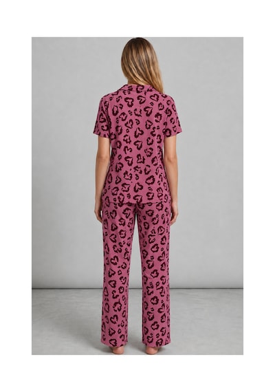 Fit Women Kadın Kısa Kollu Rahat Mor Pijama Takımı 4734