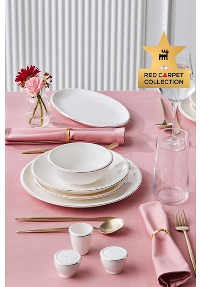 Karaca  Red Carpet Collection Stream Bone Fortune 53 Parça 12 Kişilik Yemek Takımı Gold