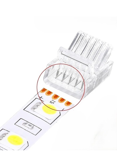 12mm Rgb Cob+smd Şerit+şerit 5 Pin Ip 20 Bağlantı Konnektörü 10 Adet Tek Ebat