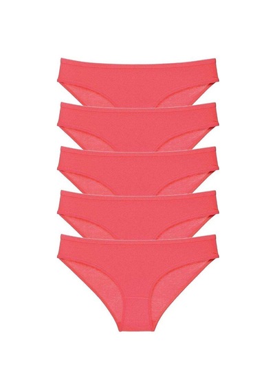 5 Adet Süper Eko Set Likralı Kadın Slip Külot Fuşya Standart