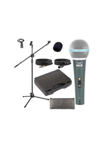 Lastvoice Lv-680ST Ayaklı Kablolu Dinamik Mikrofon (Stand Cüzdan Çift Kablo Sünger Tutacak)