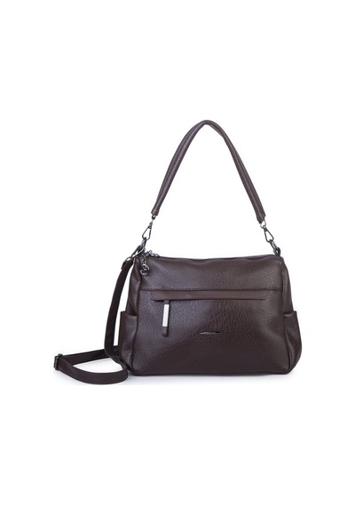 Nas Bag Çok Gözlü Yumuşak Ve Hafif Yapılı Çift Askılı Omuz Ve Çapraz Çanta 30x24 Cm Kahve Victoria