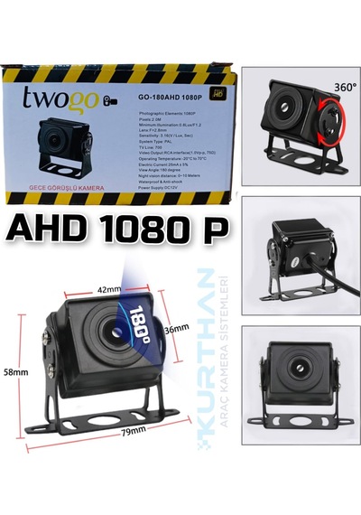 Ahd 180 Derece Geniş Açılı Balık Gözü Lens Ahd 1080 P Metal Kasa