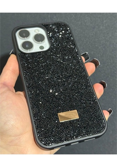 Apple Uyumlu iPhone 15 Sw İnce Taşlı Elmas Işıltılı Telefon Kılıfı