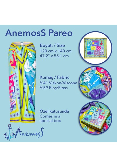 Anemoss Harmoni Viskon Pareo Yeşil 120 140 Cm Yeşil