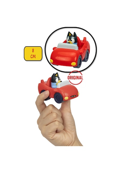 Blueyplus Bandit Figürlü Mini Cabrio Serbest Tekerlek Dayanıklı Eğlenceli Koleksiyon Oyuncak - 8 Cm Sünger Bob