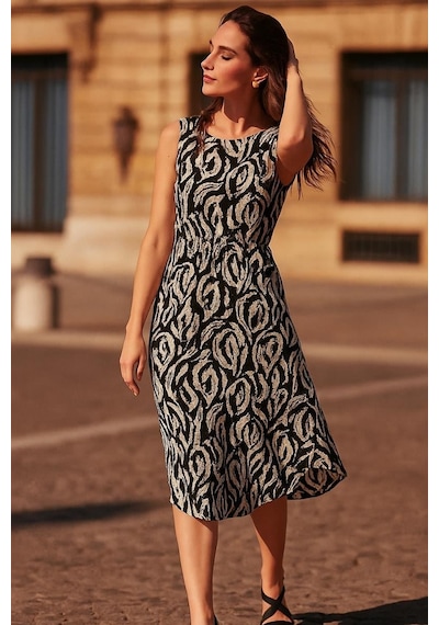 Fashion Friends Desenli Kadın Elbise 25y0154k1 Siyah
