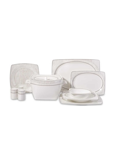 Korkmaz Bone Selection 60 Parça Kare Yemek Takımı A8445