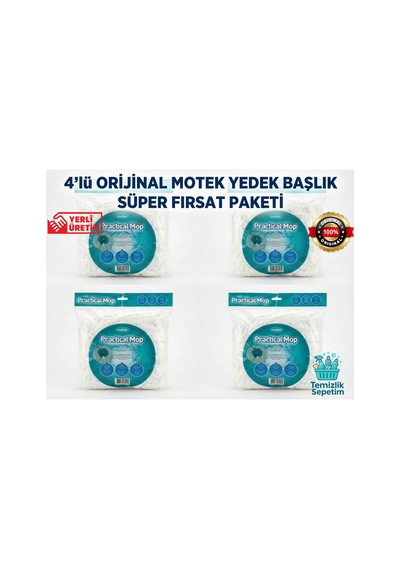 Orijinal Mikrofiber Yedek Mop Başlığı - 4'lü Süper Avantaj Paketi