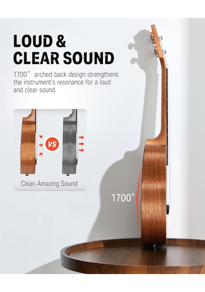 Donner Maun Tenor Ukulele Professional Tenor Ukelele Başlancıç Seti Natural