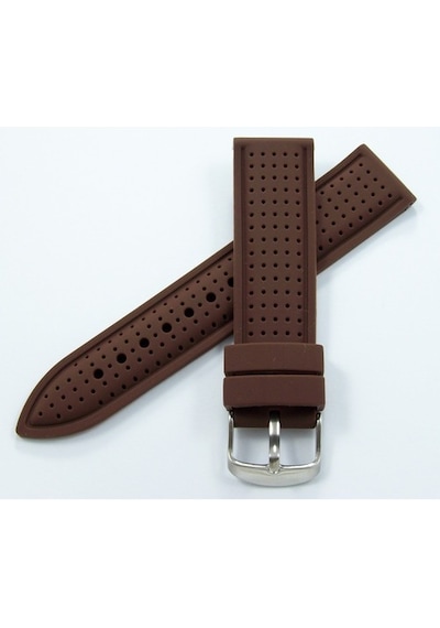 Kahverengi Kokusuz Silikon 22Mm Saat Kordonu Yumuşak Spor Kayışı