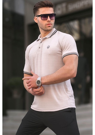 Madmext Boyalı Gri Basic Regular Fit Erkek Polo Yaka Tişört 6100-boyalı Gri Boyalı Gri