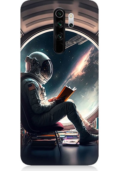 Xiaomi Redmi Note 8 Pro Uyumlu Silikon Kılıf Kitap Ve Astronot