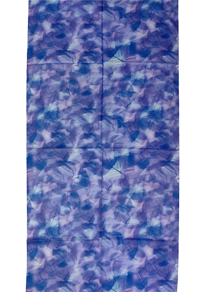 Mim Eşarp Valino Vual Twill Fular 45x110 Cm - Yaprak Desenli, Hafif Ve Nefes Alabilir Şal Lacivert - Mavi