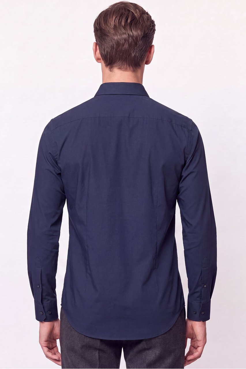 Slim Fit Pamuklu Lacivert Gömlek G 1607