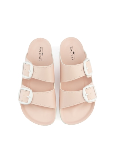 Pastelsteps İki Tokalı Rahat İlkbahar-yaz Ergonomik Kadın Terlik-pembe Pembe