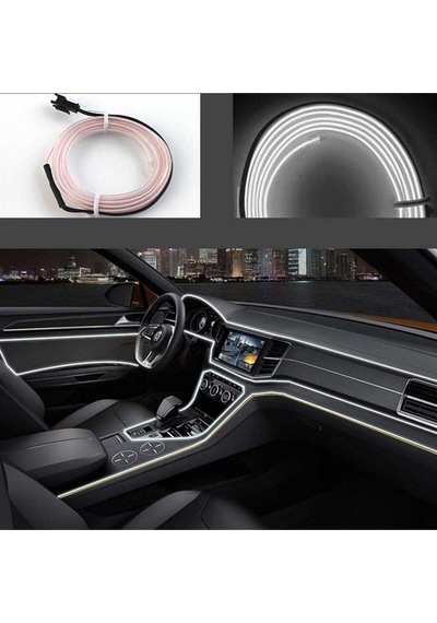 Her Araca Uyumlu Universal İp Neon Led - Beyaz Renk 2 Metre 12v
