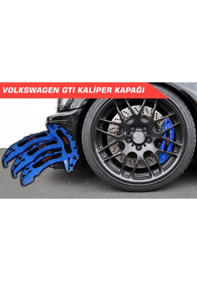 Mavi Gtı Kırmızı 4'lü Kaliper Seti Yapıştırma Logolu