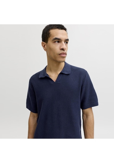 Jack & Jones Erkek Regular Fit Split Yaka Triko Tisört - Heaston - 12294733 Çok Renkli