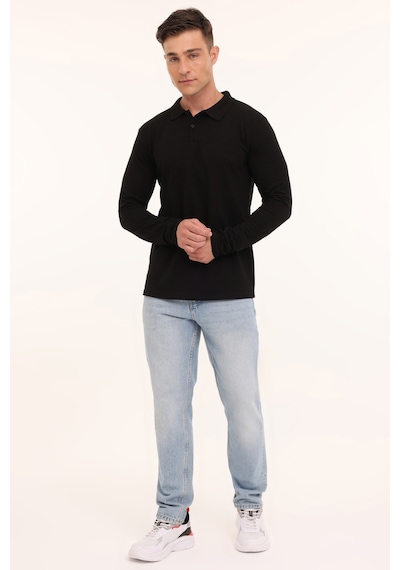 Kinetix Mb Sn329 Ukol Polo 4pr Siyah Erkek Uzun Kol T-shirt Siyah