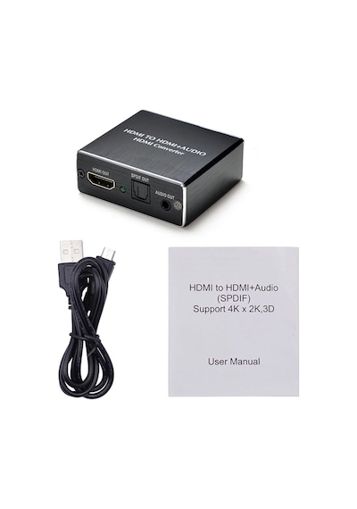 Hdmi Ses Ayırıcı Hdmi to Hdmi + 3.5mm Audio + Optik SPDIF Out