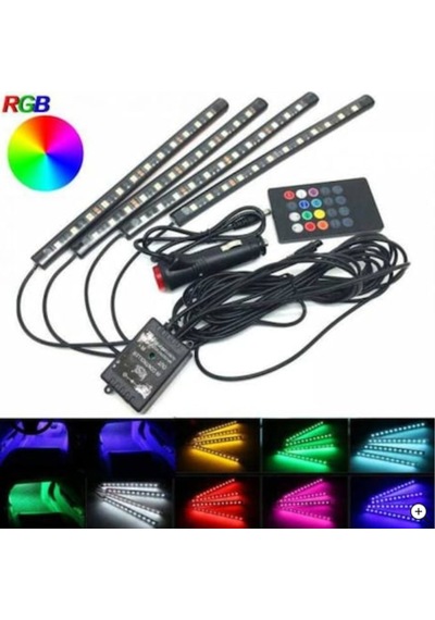 Müziğe Duyarlı Ayak Altı Led 9 Ledli Kumandalı Araç Içi Aydınlat (421899107)
