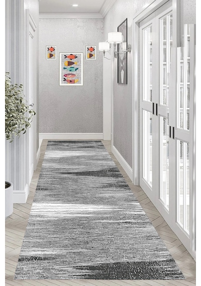 Rovigo Home Dijital Baskı Yıkanabilir Kaymaz Taban Salon Halısı Ve Yolluk Rvg0946-fnl181 Gri