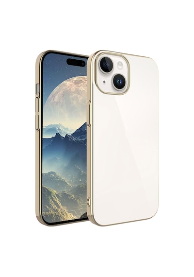 Apple Uyumlu iPhone 15 Plus Kılıf Sert Pc Renkli Çerçeveli Riksos Kılıf