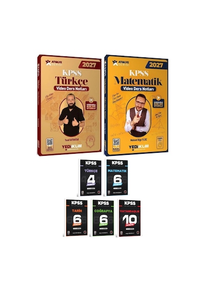 Yediiklim 2027 Kpss Türkçe + Matematik Atölye Video Ders Notları 2 Li Set+evp Akademi Kpss Tüm Adaylar Tüm Dersler 32 Deneme Seti