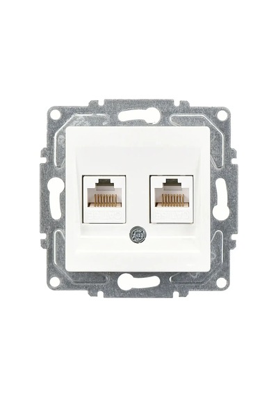 Eqona Radius Neoline İkili Data Prizi 2 X Rj45 Cat5e , Beyaz Mekanizma + Tuşkapak