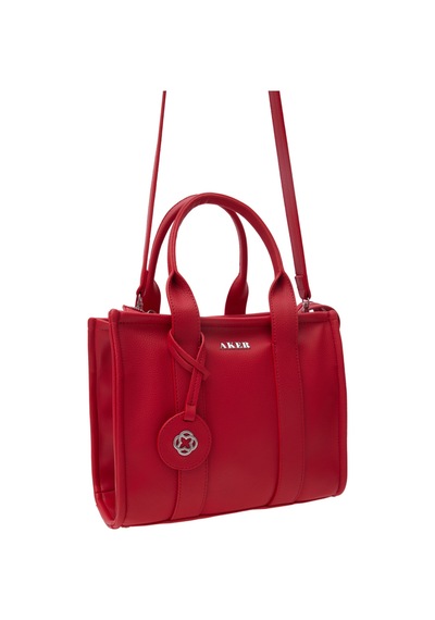 Cnt20040 Floter Aker Monogram Detalı El Çantası Kırmızı Kırmızı