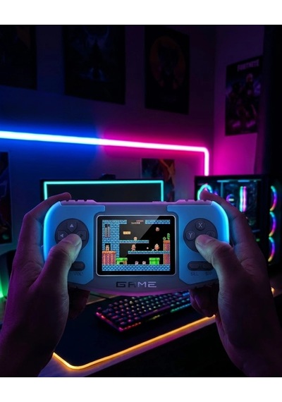 Mey İthalat Retro El Konsolu Dahili Klasik Oyunlar Av Tv Bağlantılı Şarjlı Oyun Cihazı