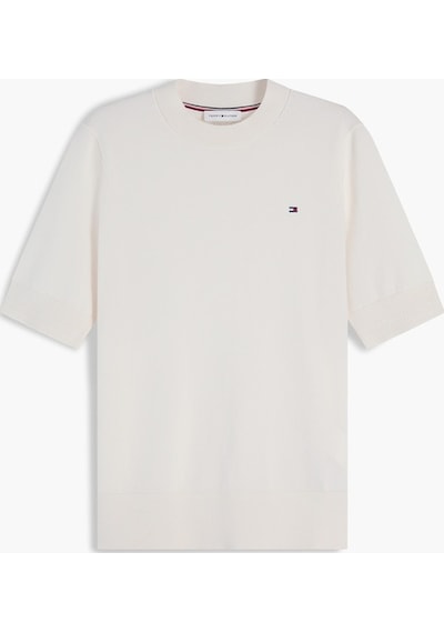 Tommy Hilfiger Cotton Jersey Fıne C-nk Ss Swt Kadın Sarı Kazak - Ww0ww49705
