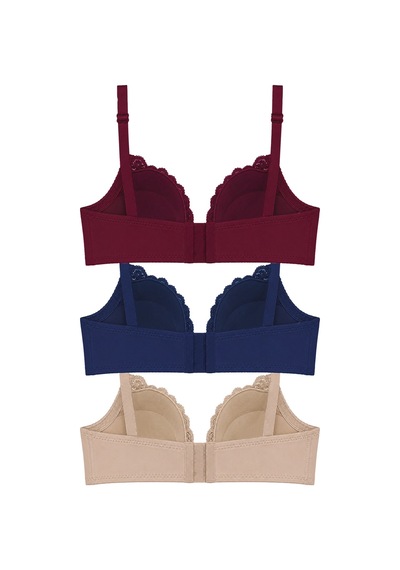 Cottonill Bra - Elora Büyük Beden Dantelli Balenli Minimizer Ayarlanabilir Askılı Kadın Sütyen 3'lü Paket Çok Renkli Cottonill Bra - Elora Büyük Beden Dantelli Balenli Minimizer Ayarlanabilir Askılı Kadın Sütyen 3'lü Paket Çok Renkli