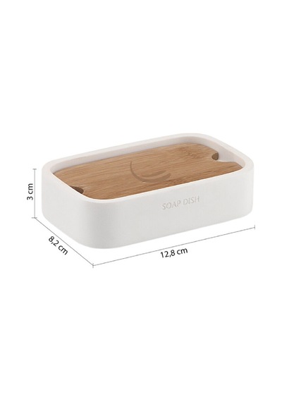 Ninfea 4 Parça Banyo Aksesuar Seti - Bambu & Mat Beyaz