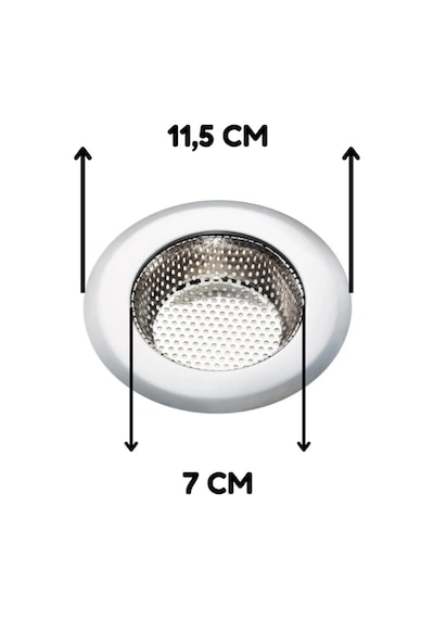 2 Adet Büyük Boy Paslanmaz Çelik Lavabo Süzgeci 11,5 Cm Mıt1357 Gümüş