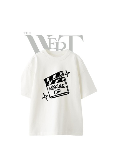 Thewert Making Of Tasarım Baskılı Ünisex Beyaz Oversize T-shirt