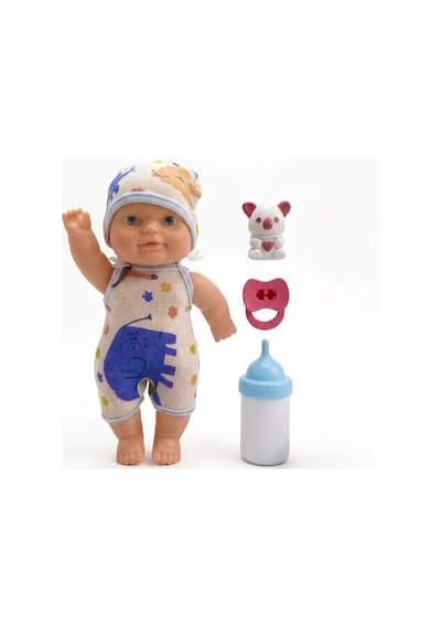 Oyun Arkadaşım Asya Bebek 4 Parçalı Biberonlu Emzikli Hayvan Figürlü 18cm Eğitici Oyuncak Bebek 1