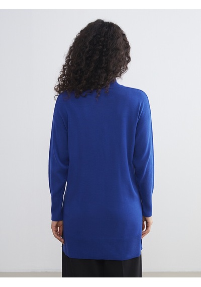 Lcw Modest Mavi Dik Yaka Kadın Triko Tunik