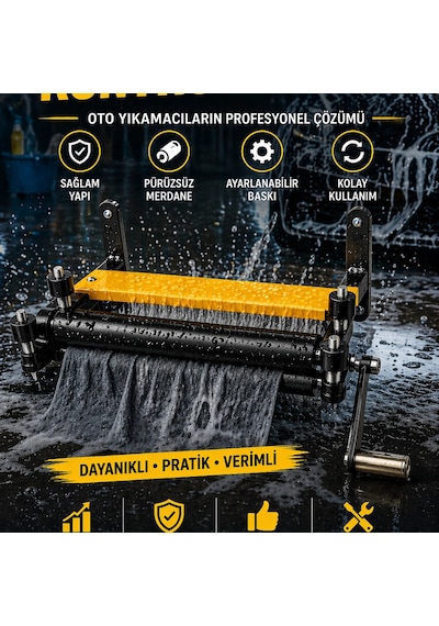 Bez Sıkma Aparatı Oto Yıkama Havlu Makinesi - Merdaneli Manuel Bez Sıkma Hızlı Kurutma - 40cm