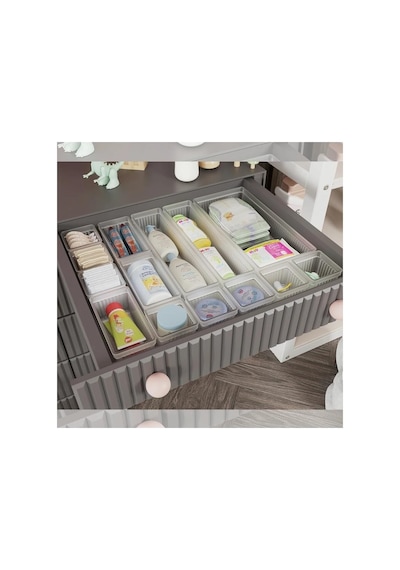 Meleni Baby 8 Parça Bebek Çekmece Düzenleyici - Bebek Organizer - Bebek Bakım Organizer - Şeffaf Genel