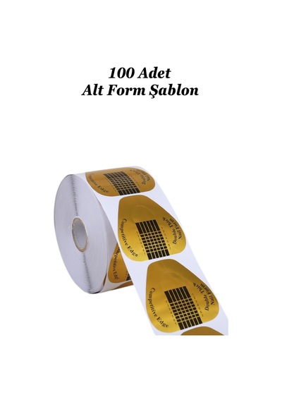 Gold Şablon Protez Tırnak Uzatma Şablon Jel Alt Form Şablonu 100 Adet