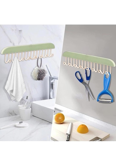 1 Adet 8 Kancalı Çok Amaçlı Yapışkanlı Askı İç Çamaşırı Askısı Banyo Askısı Takı Organizer Plastik Ç Diğer