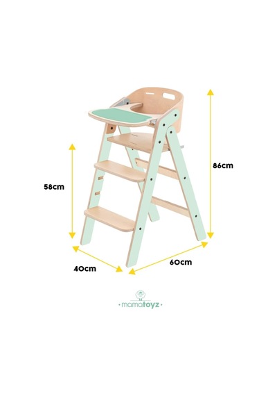 Mychair Katlanır Mama Sandalyesi All-ın-one Mint Rengi Foldable Highchair All-ın-one Mint Colour