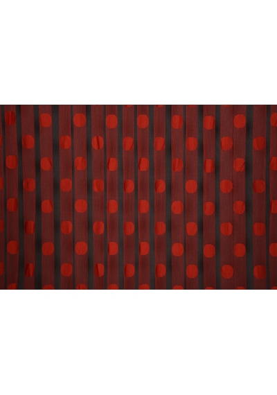 Puanlı Model Kırmızı Renk Hazır Ip Perde 300x270 Cm